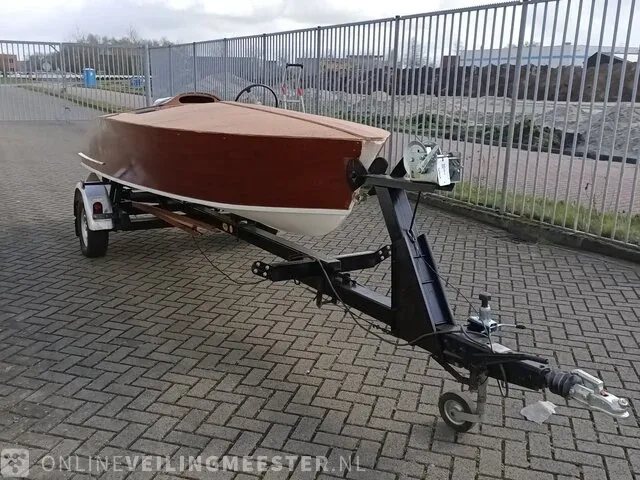 Klassieke speedboot (jaren 50/60) inclusief trailer, bruin - afbeelding 31 van  33