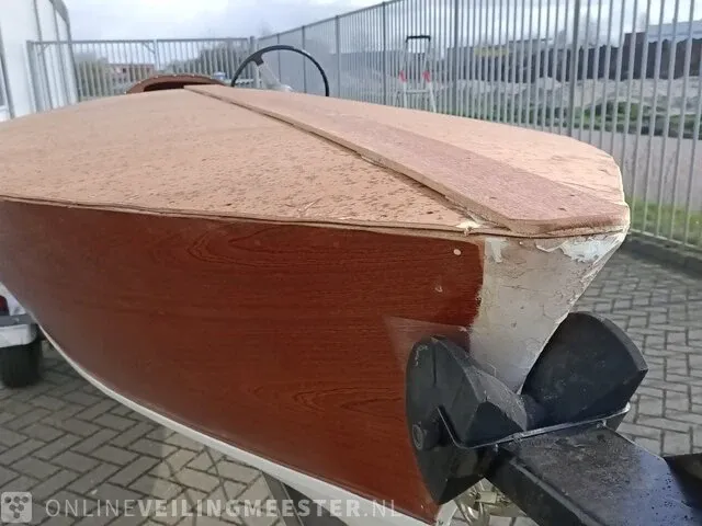 Klassieke speedboot (jaren 50/60) inclusief trailer, bruin - afbeelding 32 van  33