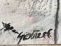 Klein olieverfschilderij "abstracte compositie", geschilderd door gerriet postma (1932 - 2009) - afbeelding 3 van  3