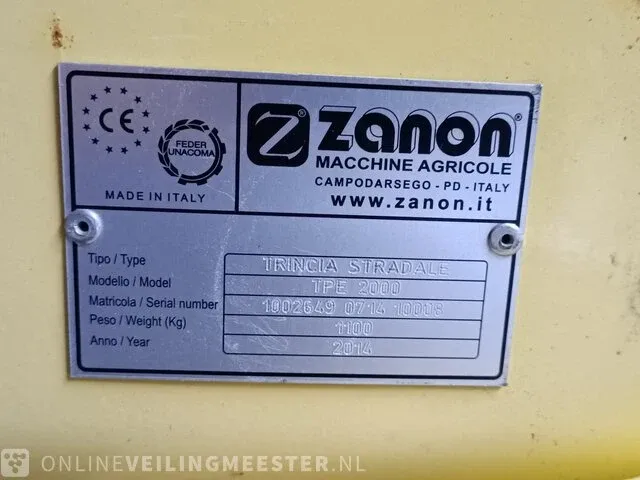 Klepelmaaier zanon, tpe 2000, bouwjaar 2014 - afbeelding 7 van  11