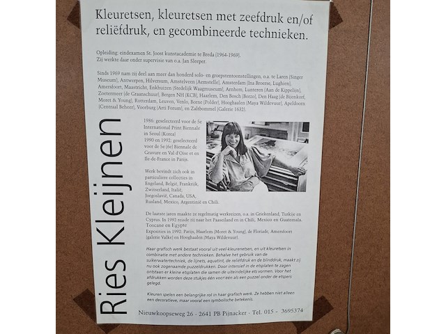 Kleuren ets, r. kleijnen, mijmeren i 20/40, 1990 - afbeelding 8 van  8
