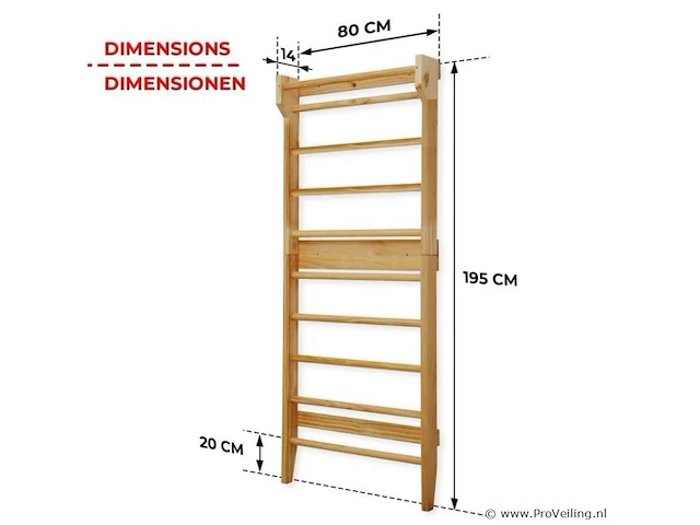 Klim-, strekrek 195 x 80 x 14cm - afbeelding 4 van  11