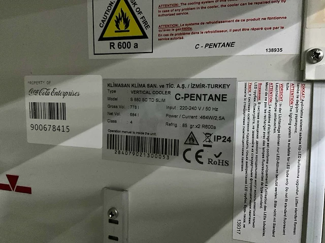 Klimasan s 880 sc td slim dubbeldeurs glasdeur koeling - afbeelding 7 van  7