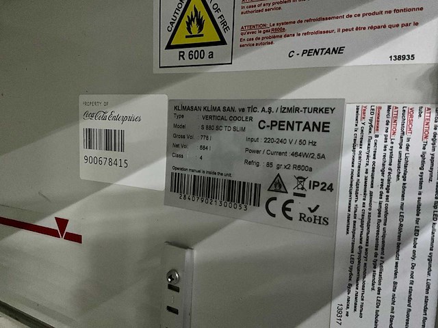 Klimasan s 880 sc td slim dubbeldeurs glasdeurkoelkast - afbeelding 9 van  9