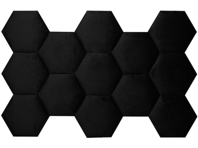 Klimex - luxury velvet textile hexagon black - wandbekleding - afbeelding 4 van  6