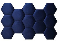 Klimex - luxury velvet textile hexagon blue - wandbekleding - afbeelding 4 van  6