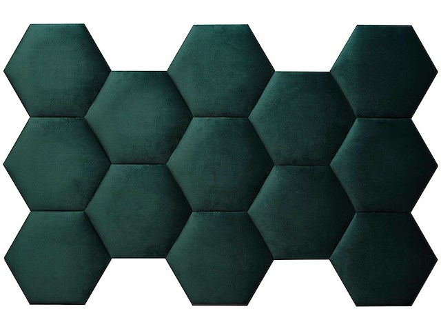 Klimex - luxury velvet textile hexagon green - wandbekleding - afbeelding 4 van  6