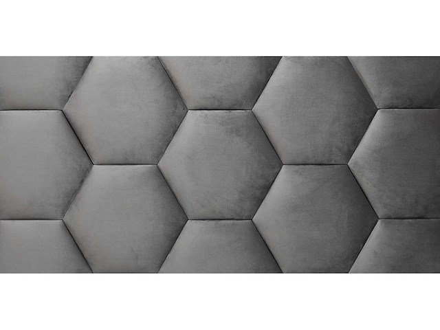 Klimex - luxury velvet textile hexagon grey - wandbekleding - afbeelding 3 van  6