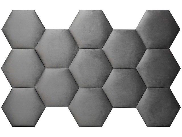 Klimex - luxury velvet textile hexagon grey - wandbekleding - afbeelding 4 van  6