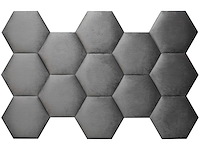 Klimex - luxury velvet textile hexagon grey - wandbekleding - afbeelding 4 van  6