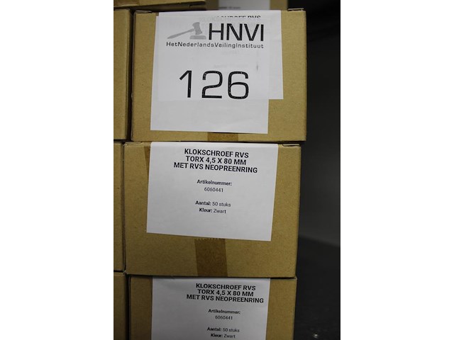 Klokschroeven rvs met neopreenring, torx 4,5 x 80mm op schap, 31 doosjes. - afbeelding 2 van  2
