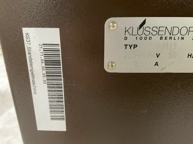 Klussendorf 637/ standstempelmachine - afbeelding 6 van  15