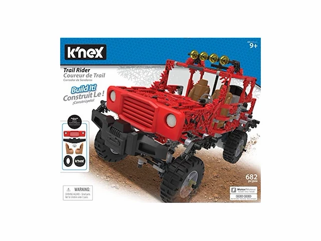 K'nex gemotorizeerde rode jeep bouwset - afbeelding 1 van  3