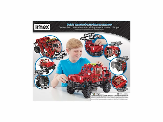K'nex gemotorizeerde rode jeep bouwset - afbeelding 2 van  3