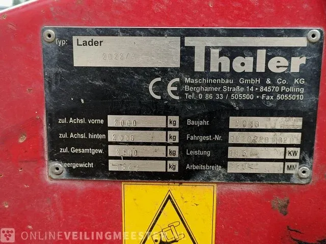 Kniklader - shovel - wiellader thaler, 2022/a, bouwjaar 2010 | 2463h | t-68-bkg - afbeelding 16 van  31