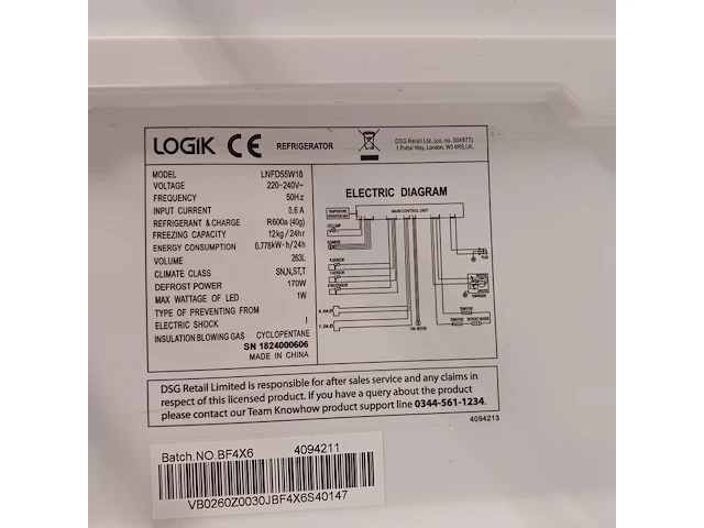 Koel- vriescombinatie, logik, lnfd55w18 - lowfrost a++ - afbeelding 7 van  15