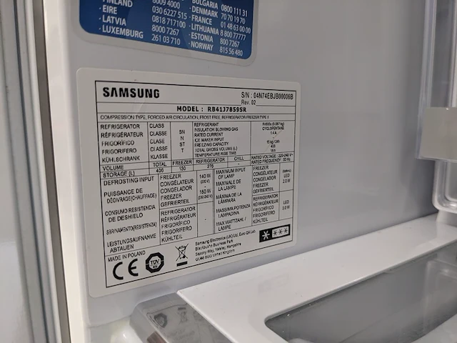 Koel-vries combinatie no frost a+++, samsung, rb41j7859sr - afbeelding 2 van  10