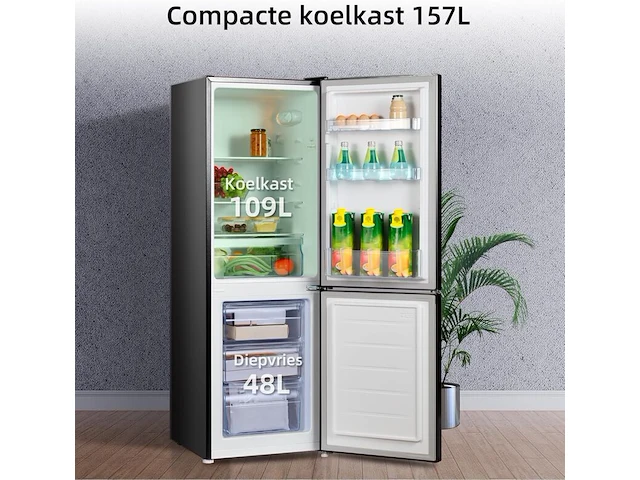 Koel-vriescombinatie 157 liter, chiq, fbm157l42 - afbeelding 2 van  4