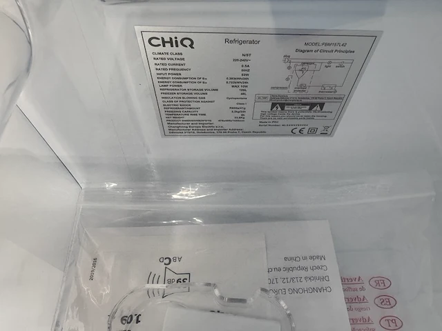 Koel-vriescombinatie 157 liter chiq, fbm157l42 - afbeelding 5 van  5