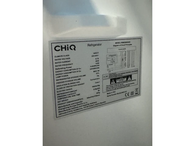 Koel-vriescombinatie 231 liter chiq, fbm228ne4de - afbeelding 4 van  4