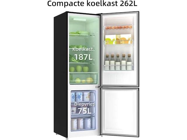 Koel-vriescombinatie 262 liter chiq, fbm260l - afbeelding 2 van  5