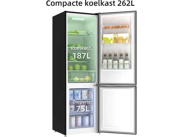 Koel-vriescombinatie 262 liter chiq, fbm260l - afbeelding 2 van  8