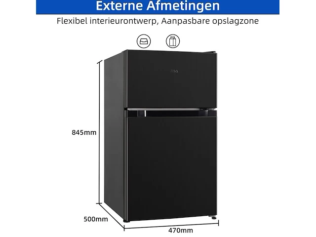 Koel-vriescombinatie 86 liter chiq, ftm86l4e - afbeelding 3 van  4