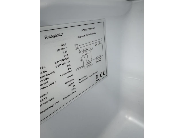 Koel-vriescombinatie 86 liter, chiq, ftm86l4e - afbeelding 4 van  4