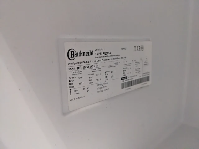 Koelkast, bauknecht a++, re365a, grijs / chroom - afbeelding 7 van  7