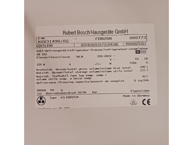 Koelvries combinatie, bosch, kgv31490, grijs / chroom - afbeelding 4 van  14
