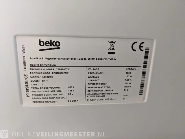 Koel/vriescombinatie beko, k54300h - afbeelding 4 van  8