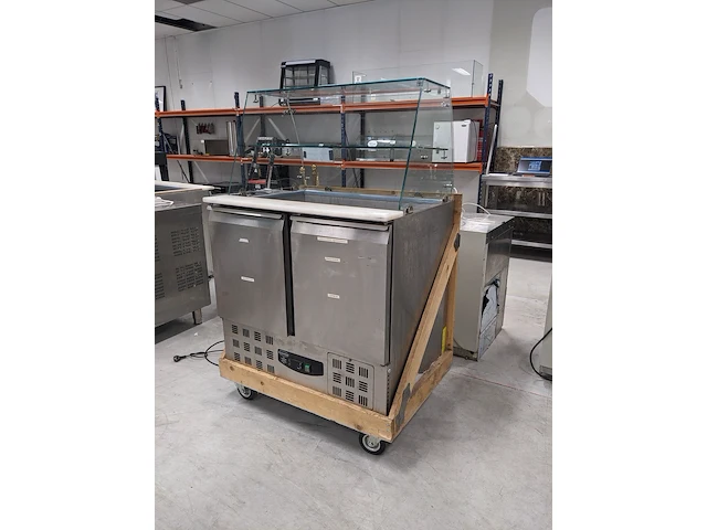 Koelwerkbank met 2 deuren, cmbisteel, model 7950.0400, hxbxd ca. 150x90x74 cm - afbeelding 2 van  11