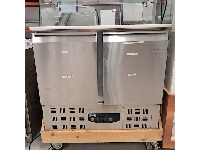 Koelwerkbank met 2 deuren, cmbisteel, model 7950.0400, hxbxd ca. 150x90x74 cm - afbeelding 4 van  11