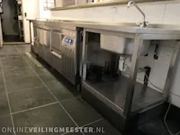 Koelwerkbank met dubbele spoelbak diamond, gastro line plus - afbeelding 1 van  11