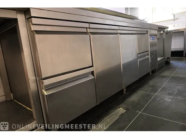 Koelwerkbank met dubbele spoelbak diamond, gastro line plus - afbeelding 5 van  11