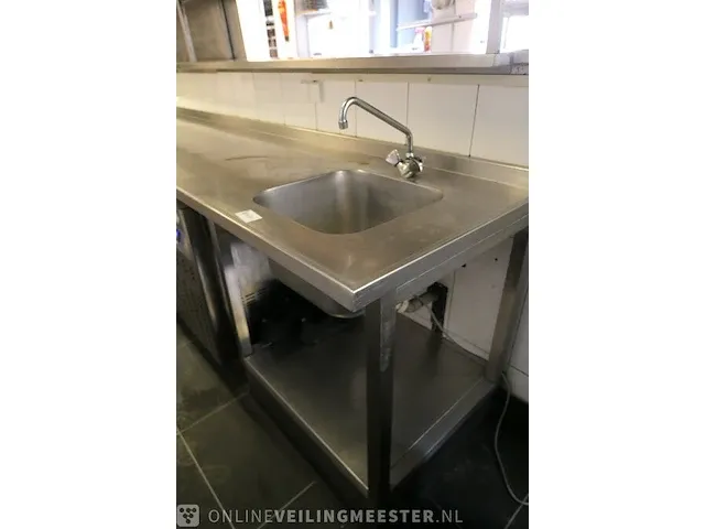 Koelwerkbank met dubbele spoelbak diamond, gastro line plus - afbeelding 10 van  11