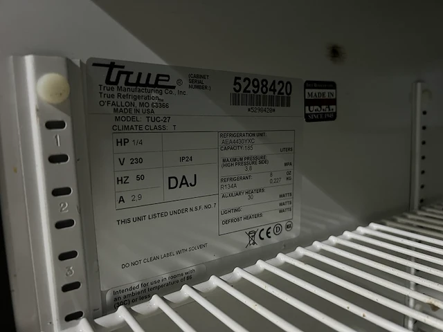 Koelwerkbank true, tuc-27 - afbeelding 4 van  5