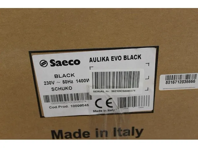 Koffiemachine saeco aulika evo office black. - afbeelding 3 van  3