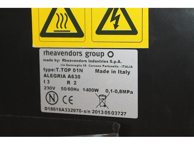 Koffiemachine vantienen alegria a630 nescafe t.top 01n. bouwjaar 2013. - afbeelding 4 van  8
