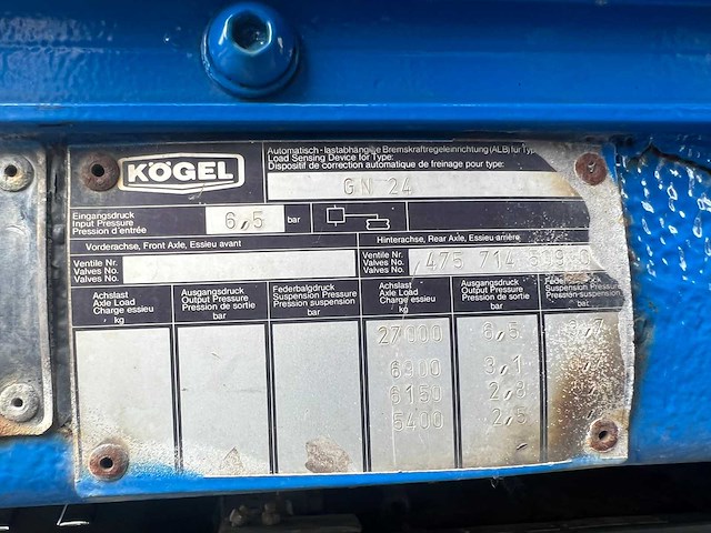 Kögel gnco 24 zeiltrailer - afbeelding 44 van  50