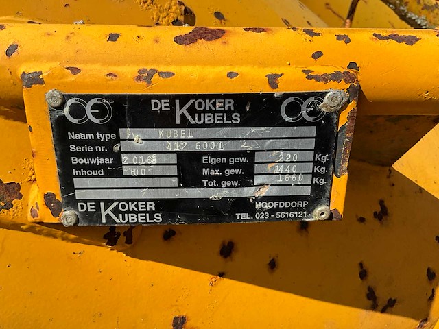 Koker betonkubel 600l - afbeelding 5 van  7