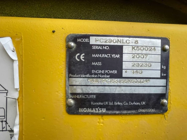 Komatsu - pc290nlc - rupsgraafmachine - afbeelding 3 van  8
