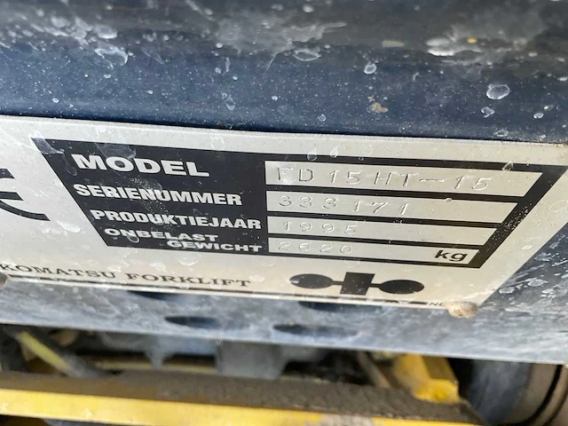 Komatsu fd15ht-15 vorkheftruck - afbeelding 2 van  13