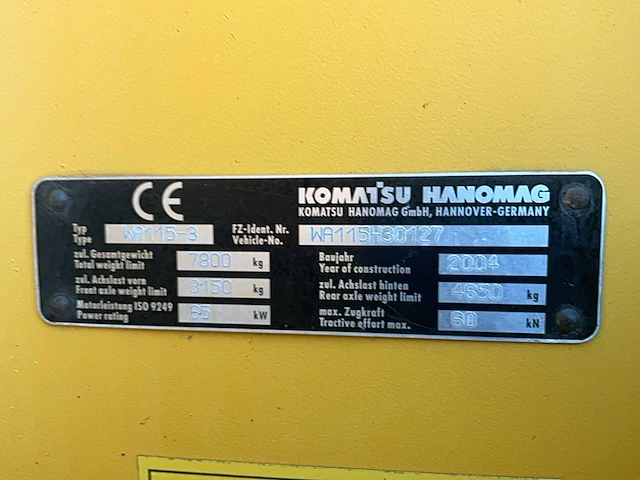 Komatsu wa 115 shovel - afbeelding 21 van  28