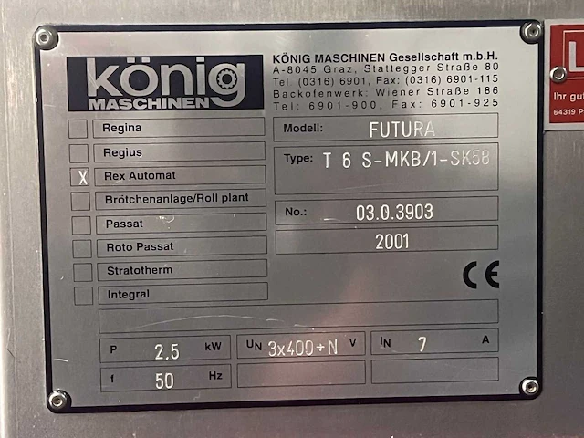 König rex - futura t6 + lippelt langroller + lippelt afschietband - kleinbroodlijn / kopmachine - afbeelding 12 van  12