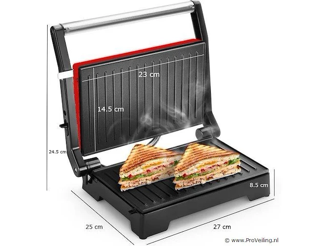 Kontakt grill/bakplaat -vleesgril bakplaat zwart - afbeelding 1 van  8