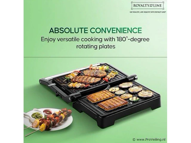 Kontakt grill/bakplaat -vleesgril bakplaat zwart - afbeelding 7 van  8