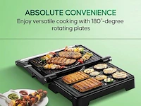 Kontakt grill/bakplaat -vleesgril bakplaat zwart - afbeelding 7 van  8
