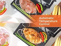 Kontakt grill/bakplaat -vleesgril bakplaat zwart - afbeelding 8 van  8