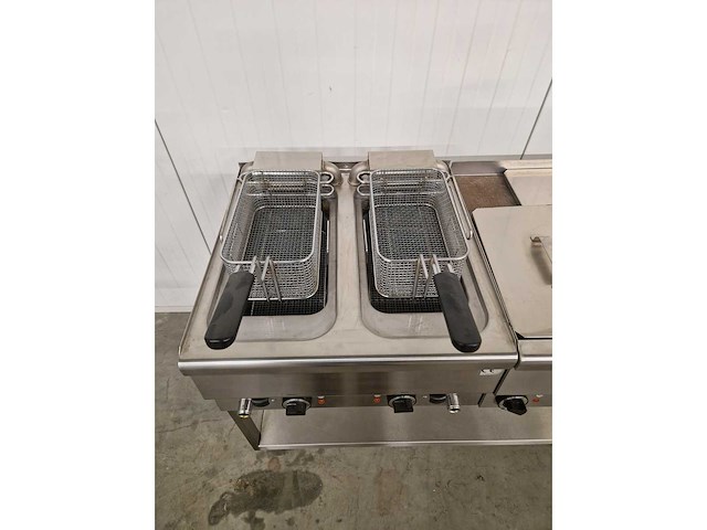 Kooklijn - mareno - fornuis, dubbele friteuse, bakplaat - 400v - afbeelding 3 van  4